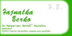 hajnalka berko business card